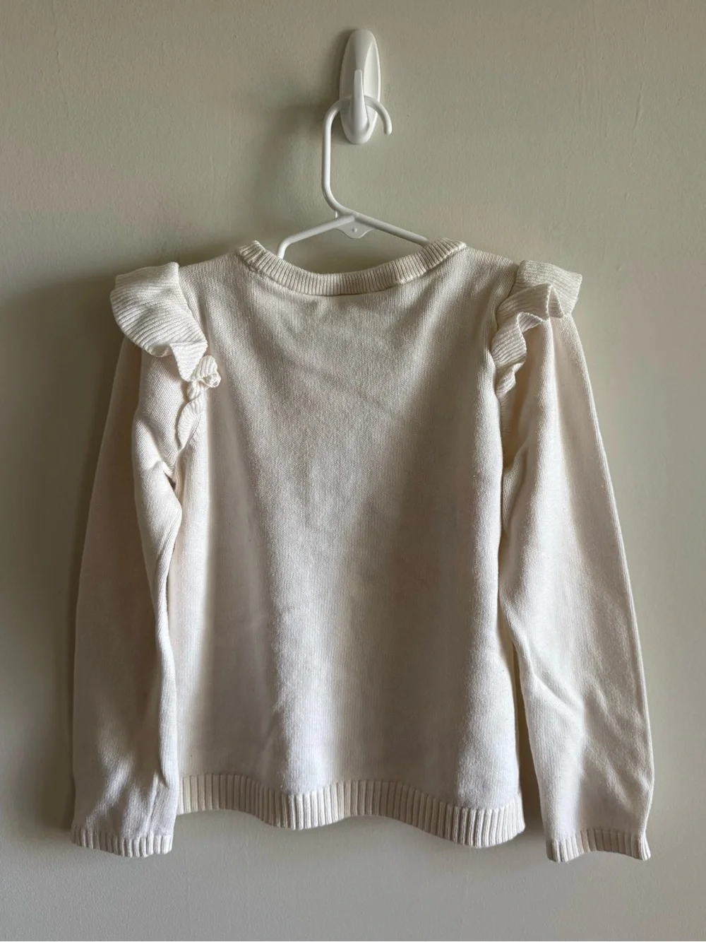Girls Embroidered Fox Sweater-White